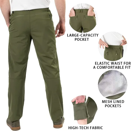 Vista 5 de Postropaky Pantalones de pesca para hombre de secado rápido ligeros impermeables para viajes al aire libre escalada pantalones elásticos