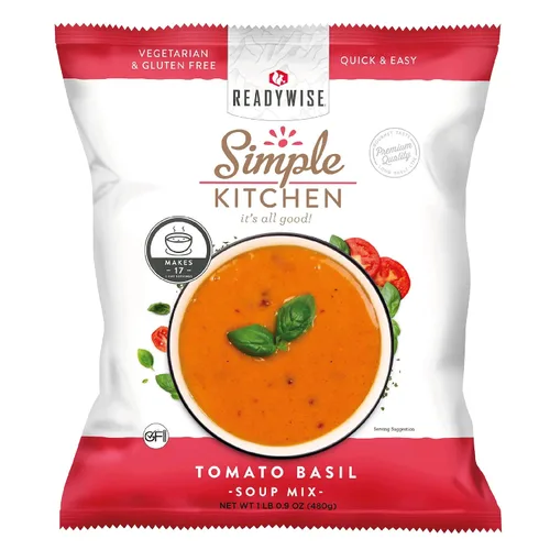 Vista 15 de Simple Kitchen - Mezcla de sopa de tomate y albahaca, 17 porciones para preparación de comidas familiares, vegetariana, sin gluten y liofilizada