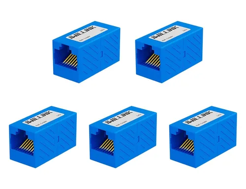 Vista 23 de iwillink Conector Ethernet RJ45, conector hembra a hembra RJ45 para cable Ethernet Cat7 Cat6 Cat5e Cat5, adaptador extensor, paquete de 5, negro