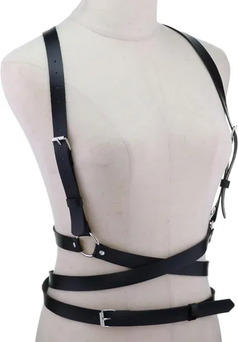 Vista 5 de eYLun Cinturón de cuero para mujer, cinturón de cintura ajustable, punk, cinturón gótico, correas de cintura