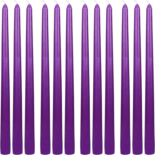Vista 2 de Zest Candle Velas cónicas de 12 piezas, 12 pulgadas, morado