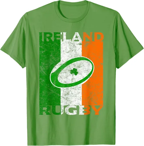 Vista 17 de Camiseta de rugby irlandés con la bandera de Irlanda, regalo vintage Negro