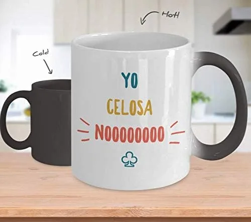 Vista 2 de Taza Cafe Celosa Vaso, taza de café divertidas, tazas personalizadas, taza de café inspiradoras, taza con mensajes positivos.