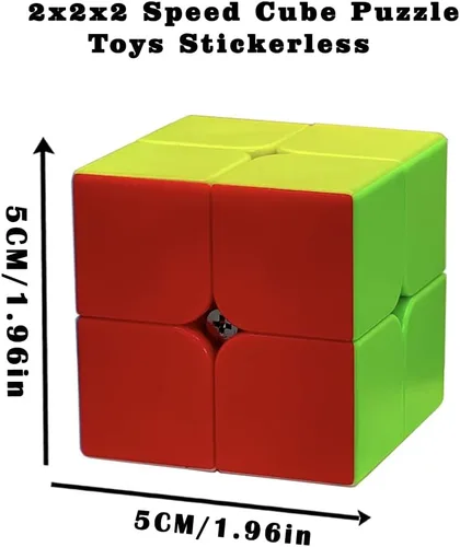 Vista 2 de Cubo de velocidad 2x2, rompecabezas clásicos de cubo de 2 x 2 de juguete (sin cosquillas)