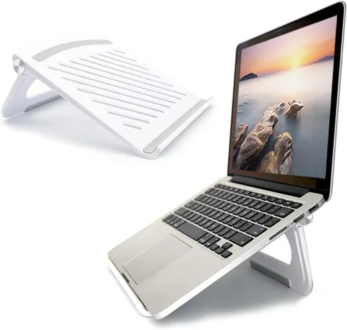 Vista 8 de Soporte para computadora portátil estable plegable ajustable multiángulo para computadora de escritorio con ventilación para Mackbook, Lenovo, Dell