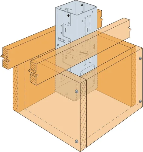 Vista 7 de Simpson Strong-Tie MPB66Z MPBZ ZMAX Base de poste de momento galvanizado para 6x6 con tornillos SDS