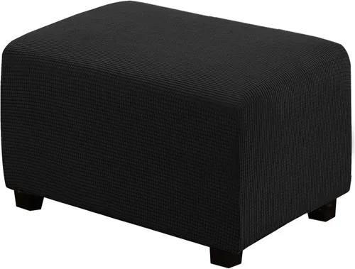 Vista 64 de H.VERSAILTEX Funda Deslizable para Otomana Rectangular Ajuste de Longitud 29"-34" Reposapiés Fundas Deslizables para Sofá Funda para Taburete