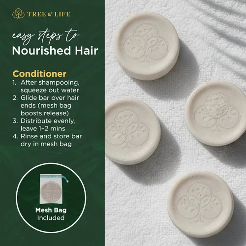 Vista 6 de Tree of Life Barra de acondicionador de agua de arroz, cuidado del cabello con proteína de arroz sin sulfato que fortalece, repara y proporciona
