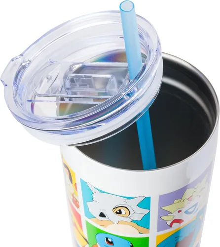 Vista 4 de Silver Buffalo Pokemon Pikachu, Snorlax, Charmander, Squirtle, Bulbasaur, Eevee, Gengar, Togepi, Magikarp, Psyduck, Jigglypuff, Meowth, Mew Vaso