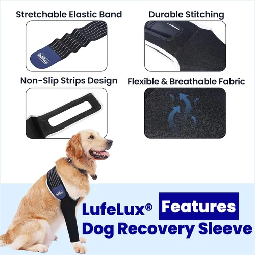Vista 3 de Funda para patas delanteras de perro Prevent Licking Ensure Faster Recovery, Cone Alternative, Breathable Material, Stretchy Elastic Band, For Hot