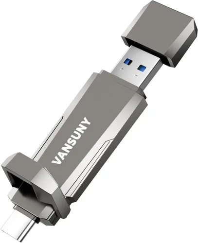 Vista 8 de Vansuny Unidad de estado sólido USB de 256 GB de hasta 1000 MB/s USB 3.2 Gen 2 Dual SSD USB A + Tipo C SSD externo portátil para teléfono Android