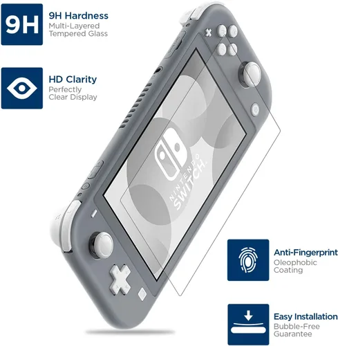 Vista 3 de Tech Armor - Protector de pantalla de cristal balístico transparente para Nintendo Switch Lite 2019 (2 unidades)