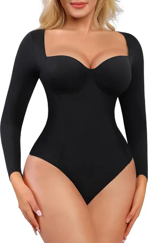 Vista 7 de FeelinGirl Body de tanga de manga larga sin costuras para mujer control de abdomen 2023 de moda de invierno
