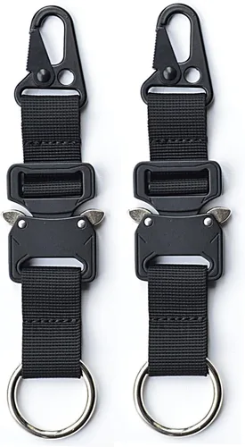 Vista 10 de Llavero táctico militar para hombres, mosquetón de liberación rápida, llaveros EDC Gear con anillo de acero inoxidable