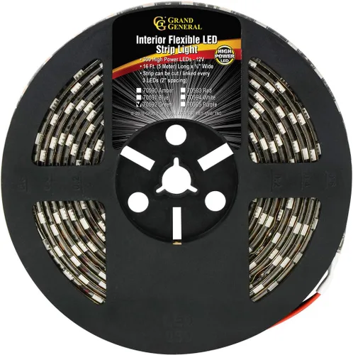 Vista 4 de Grand General 70592 Premium Flexible 16ft 5050 Tira de luz LED impermeable para uso interior - Verde