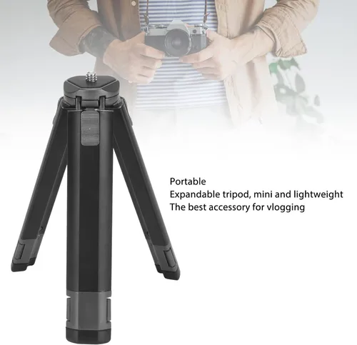 Vista 6 de Trípode extensible, mango de video portátil, palo para selfie, Vlog de viaje, pequeño trípode para teléfono, trípode de escritorio, para proyector