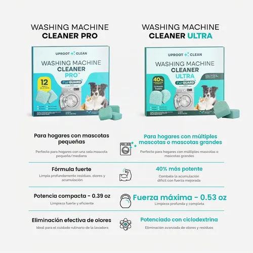 Vista 12 de Uproot Clean Tabletas de limpieza para lavadora para dueños de mascotas