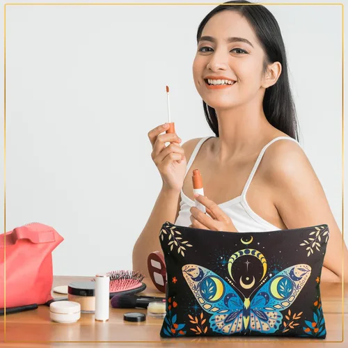 Vista 3 de Kajaia 12 Piezas Bolsas de Maquillaje Lindas Portátiles de Viaje Monedero Bolsillo para Artículos de Tocador Organizador de Maquillaje