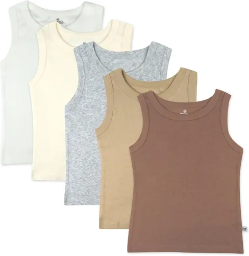 Vista 46 de HonestBaby Camisetas musculares sin mangas 100% algodón orgánico para bebés y niños pequeños, niñas