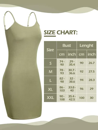 Vista 3 de Geyoga Paquete de 6 vestidos de camisola para mujer, vestido largo sin mangas, tirantes delgados, para debajo de los vestidos, camisolas largas