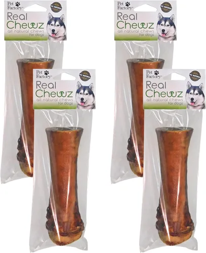 Vista 10 de Pet Factory Golosinas masticables para perros, 100% fabricadas en Estados Unidos, huesos anudados de 4 pulgadas, sabor a pollo, 18 unidades/1 paquete