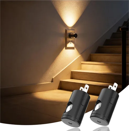 Vista 10 de JandCase Luces nocturnas que se enchufan a la pared, paquete de 12 mini Negro