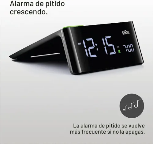 Vista 5 de Braun Reloj despertador digital con pantalla LCD VA, almohadilla táctil de repetición, ajuste rápido, ajuste automático del brillo de la pantalla
