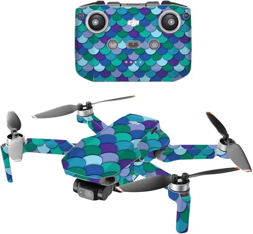 Vista 7 de MightySkins - Compatible con DJI Mini 2 Dron portátil - Argyle negro Funda protectora de vinilo duradera y única Fácil de aplicar, quitar