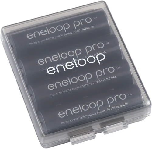 Vista 6 de Eneloop Panasonic BK-3HCCA16FA pro AA - Baterías recargables precargadas Ni-MH de alta capacidad, paquete de 16 y cajas de almacenamiento