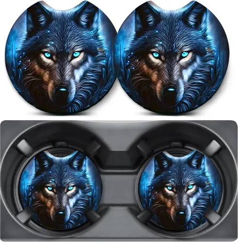 Vista 11 de Paquete de 2 posavasos para automóvil para portavasos, posavasos para portavasos de automóvil Trio Cats, tapete de goma antideslizante