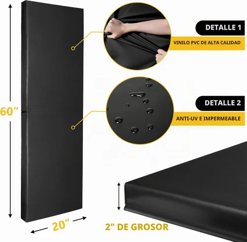 Vista 2 de Acolchado de pared para gimnasio, protector de pared para cancha de baloncesto, almohadillas protectoras extraíbles de 2 pulgadas de grosor de alta
