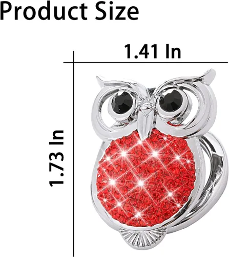 Vista 2 de AUCELI Bling Owl - Cubierta de botón de arranque y parada de motor de automóvil, calcomanía protectora de diamantes de imitación para botón