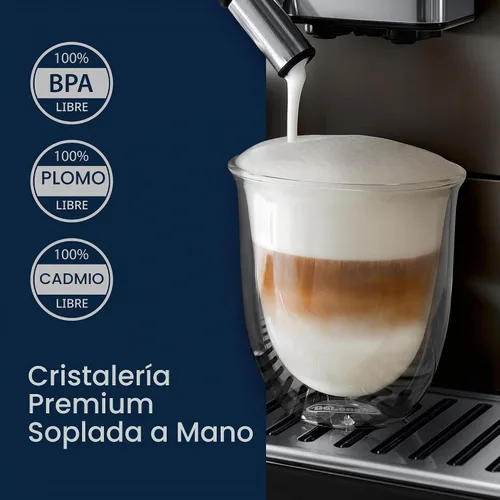 Vista 4 de De'Longhi America 5513296661 Creamy Collection - Vasos térmicos de doble pared (6 unidades), transparente