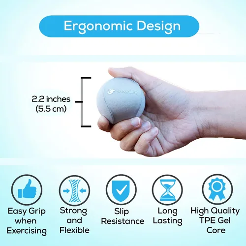 Vista 5 de Serenilite Bolas de estrés para adultos, pelota de apretar para terapia de manos, pelota antiestrés, ejercitadores de mano para terapia