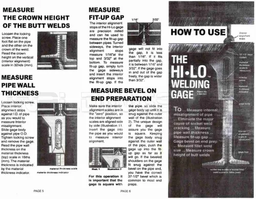 Vista 9 de WS Welding Hi-Lo Gauge & Bridge CAM Gage Metric and Inch Reading