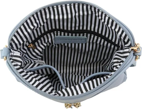 Vista 6 de Bolso FashionPuzzle cruzado con bolsillo de cremallera y flecos