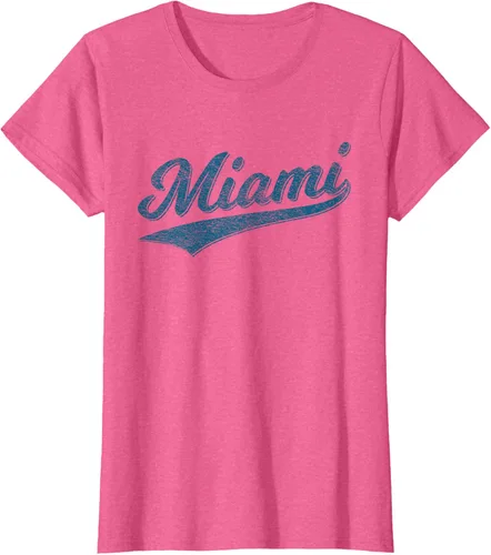 Vista 35 de Camiseta de estilo vintage de Miami Florida VARSITY SCRIPT Sports, gris, S