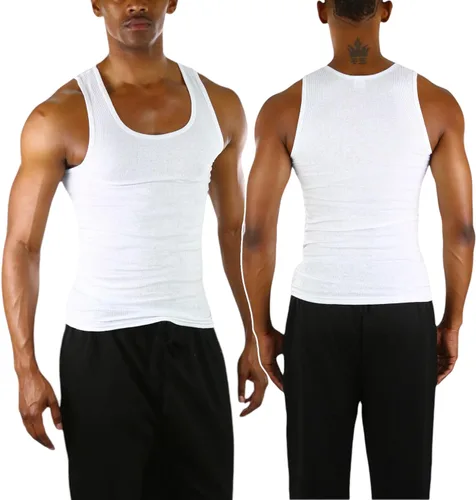 Vista 6 de ToBeInStyle Paquete económico para hombre de cuello redondo sin mangas A-Shirts