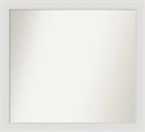 Vista 393 de Amanti Art Espejo de baño blanco para sobre el fregadero, 24 x 26 pulgadas, espejo rectangular blanco y blanco, marco de madera contemporáneo
