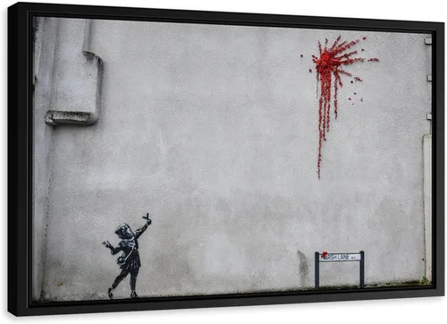 Vista 6 de BANKSY - Lienzo decorativo para pared de San Valentín, varios tamaños (3 piezas, mediano)
