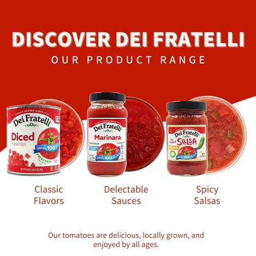 Vista 5 de Dei Fratelli - Tomates enteros sin sal añadida - 14.5oz - Paquete de 6