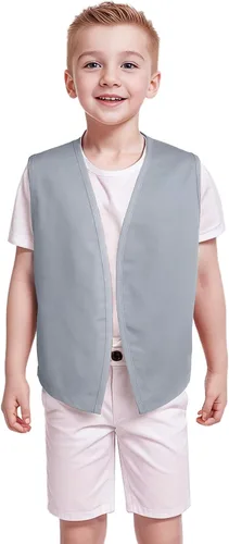 Vista 6 de TopTie Chaleco sin botones para niños, chaleco victoriano, para fiesta campesina, chalecos de disfraz Rojo