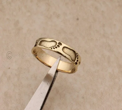 Vista 4 de Paw Spinner Ring Women, 925 Silver Ring, Handmade Paw Ring, Spinning Ring, Worry Band Ring, Spinner Paw Gold, Minimalist Spinner Ring, Boho Spinner