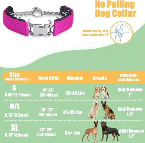 Vista 5 de Collar de entrenamiento para perros, collar ajustable para perros con hebilla de liberación rápida, collar sin tirones para perros pequeños