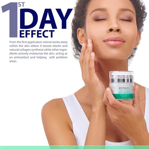 Vista 4 de Crema de retinol para la cara - Hidratante facial antienvejecimiento - Crema de retinol con ácido hialurónico - Hidratante para piel seca - Crema