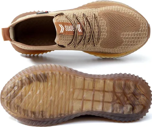 Vista 2 de SUADEX - Zapatos de trabajo indestructibles con punta de acero para hombres y mujeres, ligeros, a prueba de punciones, ventilados