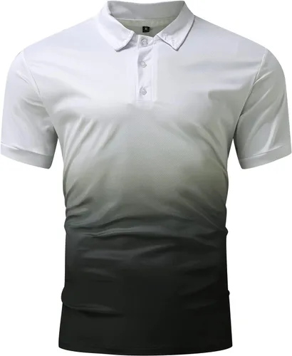Vista 2 de Camisas casuales de manga corta para hombre, camisas polo ajustadas para hombres, grandes y altos, camisetas polo de golf para hombre, ajuste
