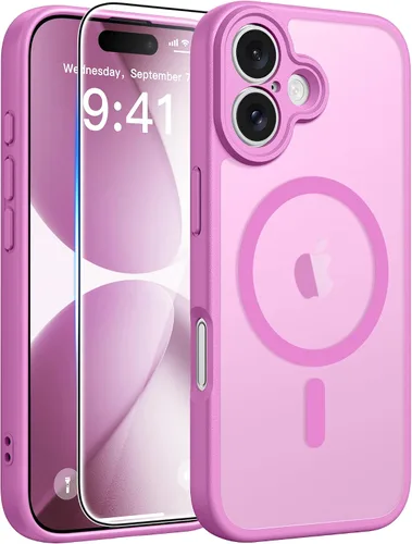 Vista 210 de FNTCASE - Funda para iPhone 16 Pro: magnética, mate, translúcida, de grado militar, protectora contra caídas, resistente, fina, duradera y a prueba
