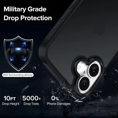 Vista 3 de ivoler Estuche 3 en 1 para iPhone 17 de 6.3" 2025 con 2 protectores de pantalla de vidrio templado [Protección de grado militar], parte trasera