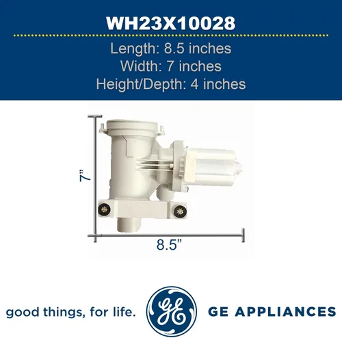 Vista 2 de GE WH23X10028 Bomba de drenaje original OEM para lavadoras GE